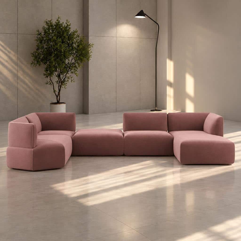 Trega L Shape front view for modern L Shape living room furniture