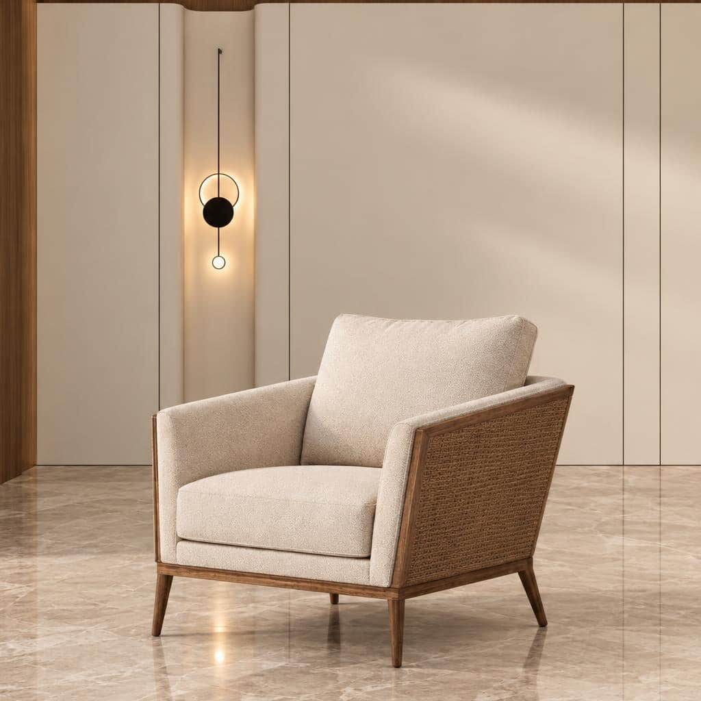 Leno Living Chair front view for polished furniture displays