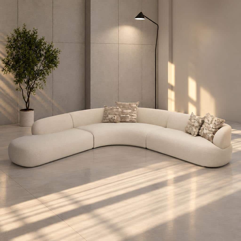 Vena L Shape front view for modern L Shape living room furniture