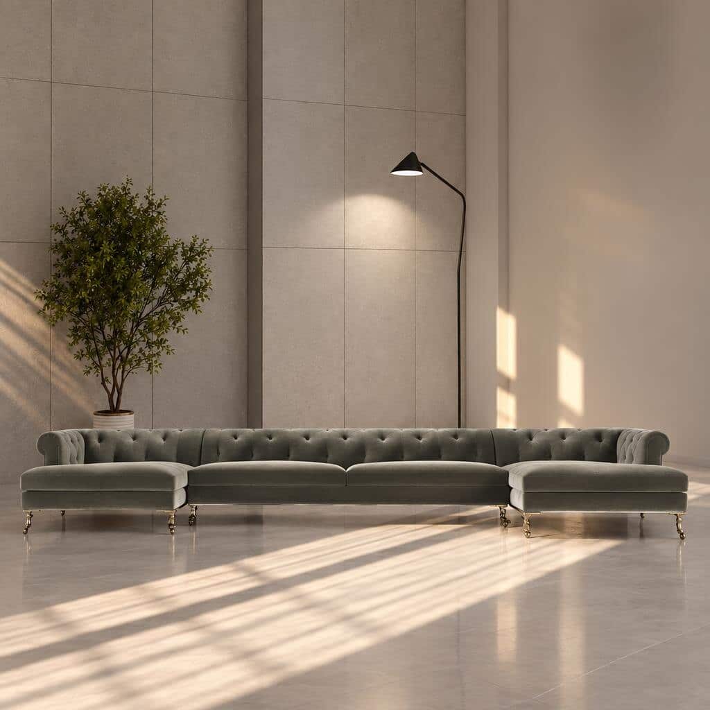 Livor L Shape front view for modern L Shape living room furniture