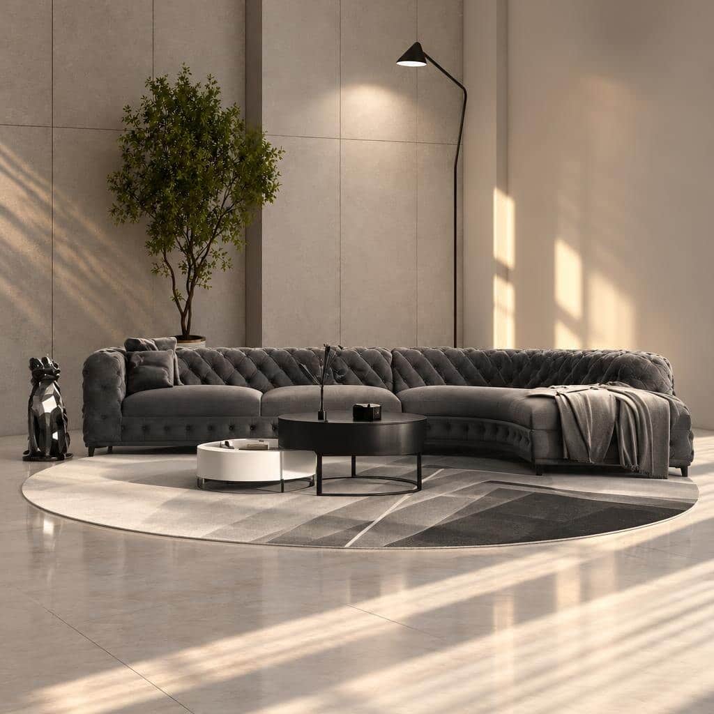Rira L Shape shown in display view for stylish home seating