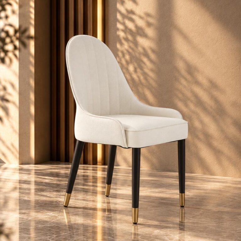 Upholstered dining chair; illustration for dining chair width