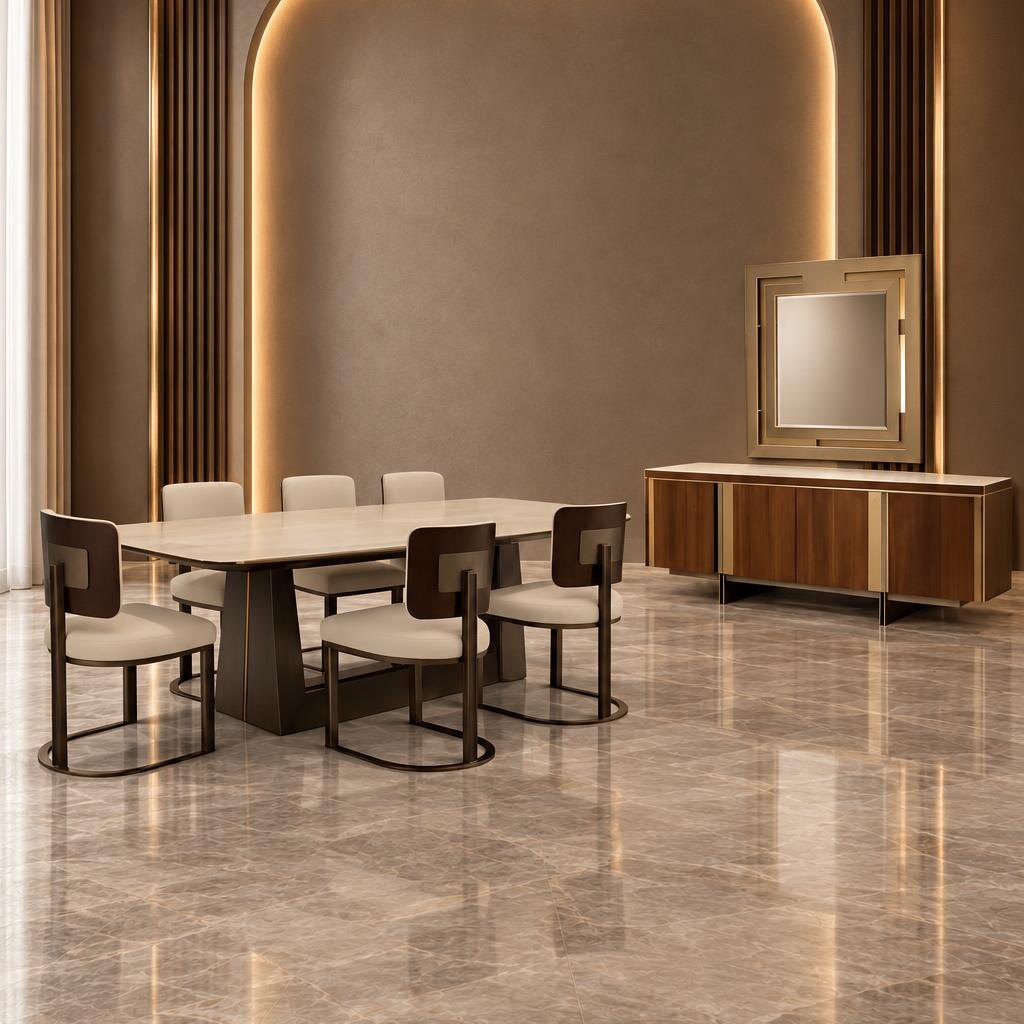 Lorya Dining Room Set main view for elegant dining spaces