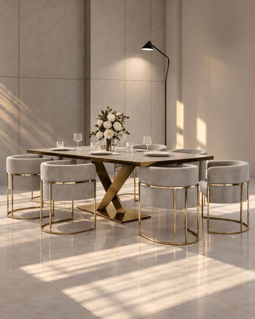 Plush Dining Table and Chairs
