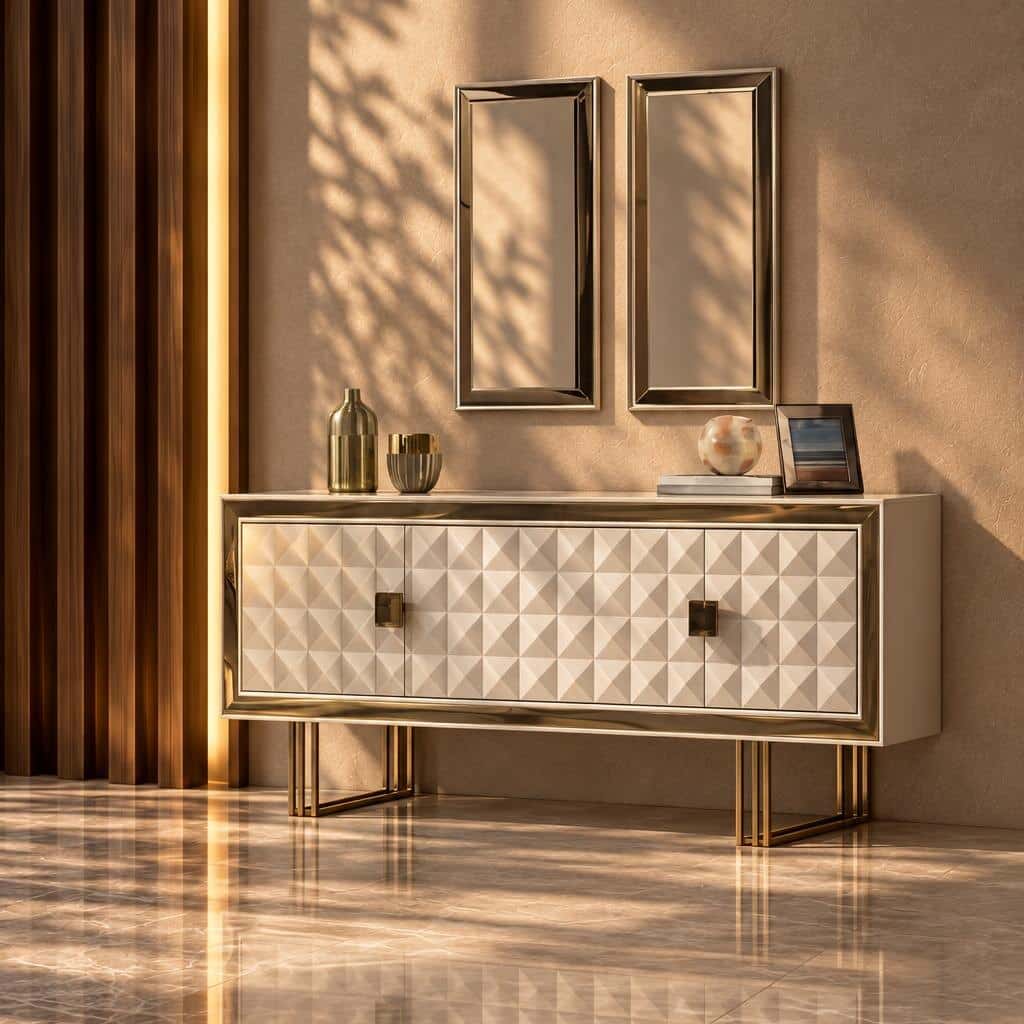 Sami Buffet captured in a side profile for buffet furniture styling