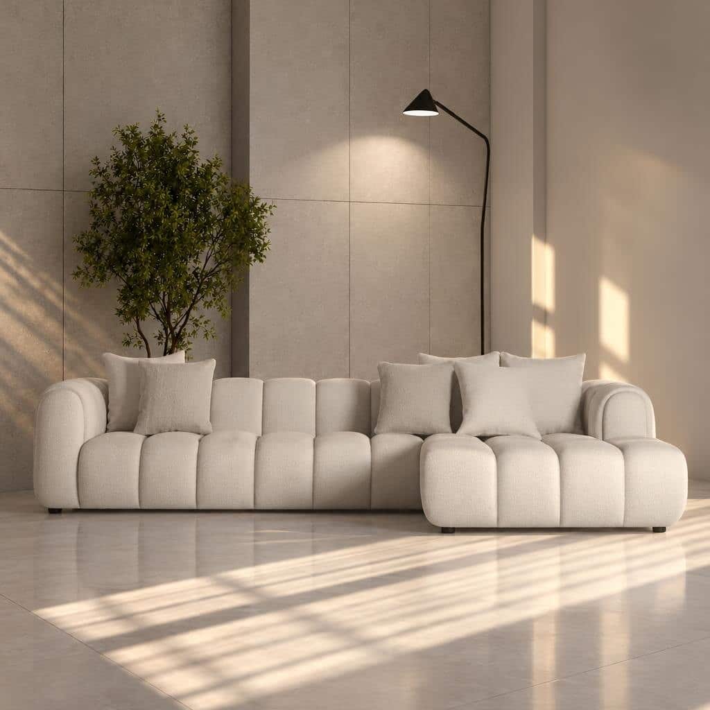Humas L Shape front view for modern L Shape living room furniture