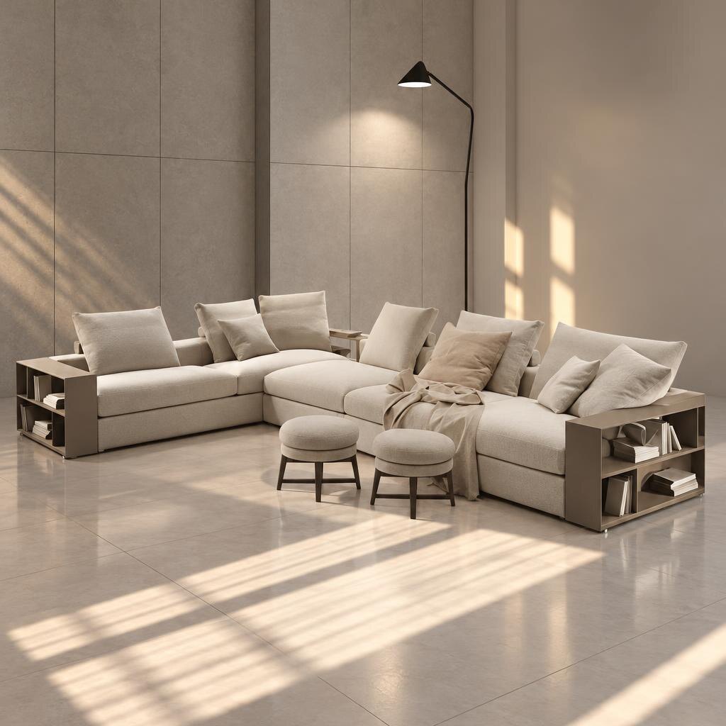 Remix L Shape front view for modern L Shape living room furniture