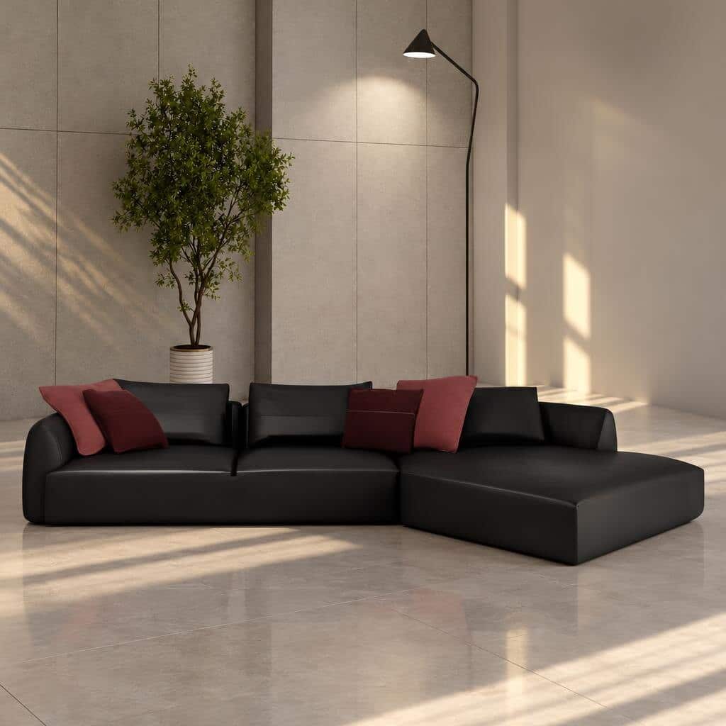 Remo L Shape front view for modern L Shape living room furniture
