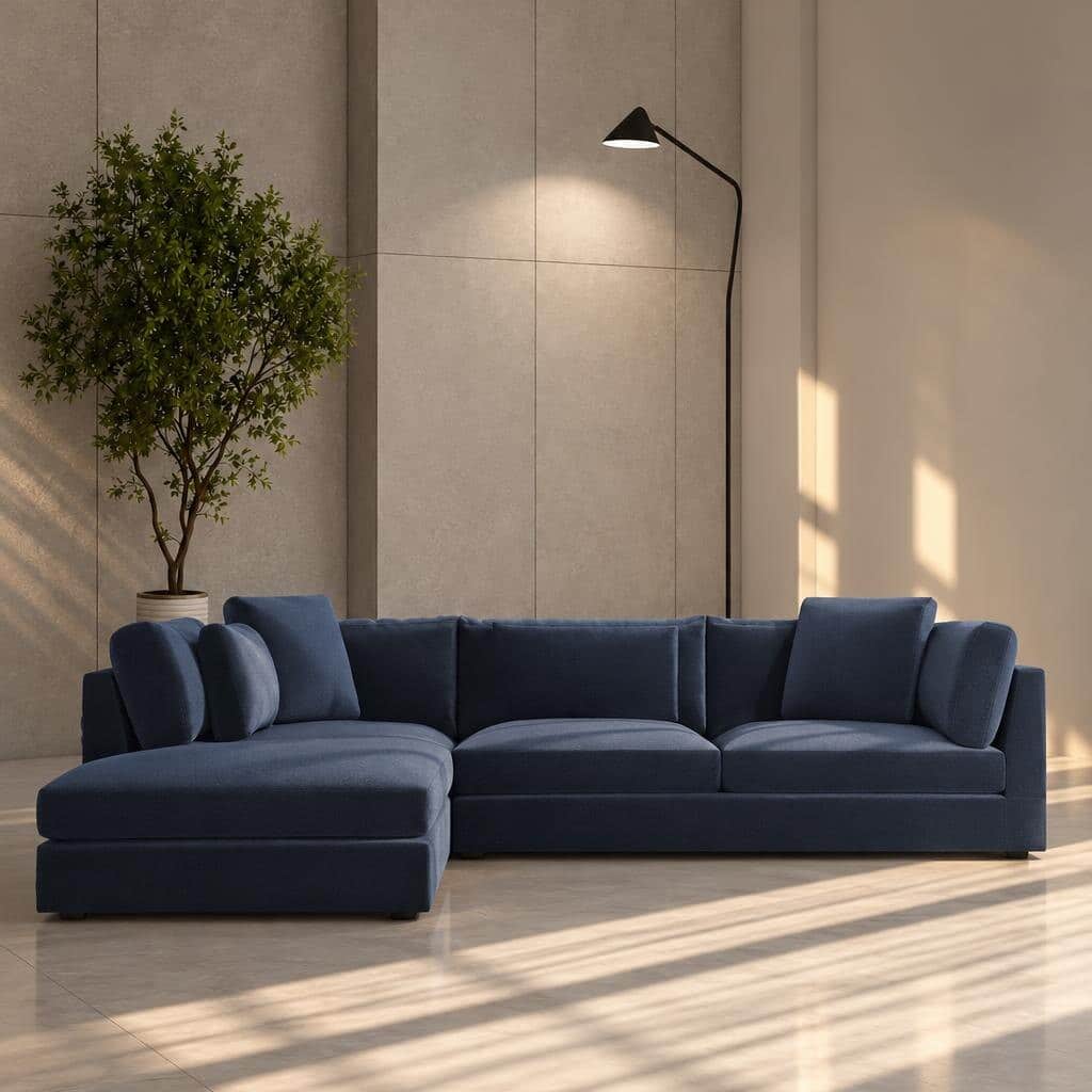Kynzo L Shape front view for modern L Shape living room furniture