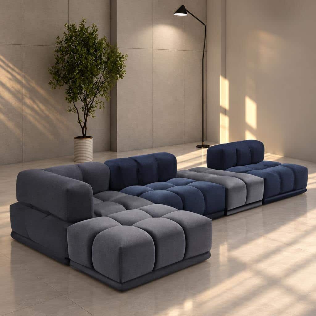 Hanty L Shape front view for modern L Shape living room furniture
