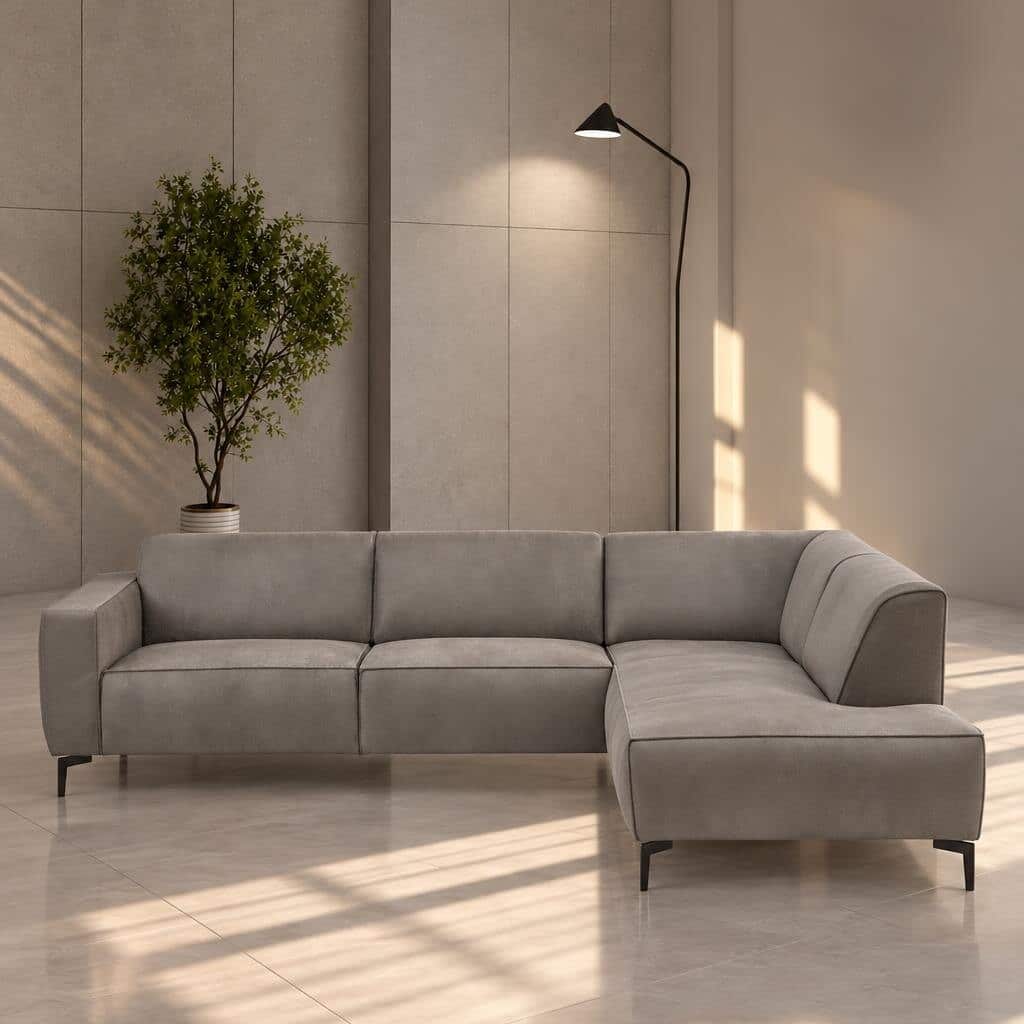 Lerta L Shape front view for modern L Shape living room furniture