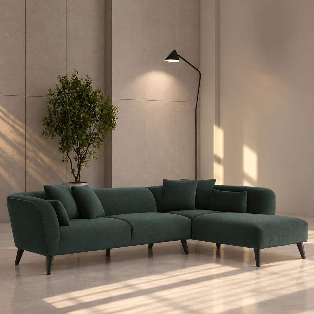 Rosa L Shape front view for modern L Shape living room furniture
