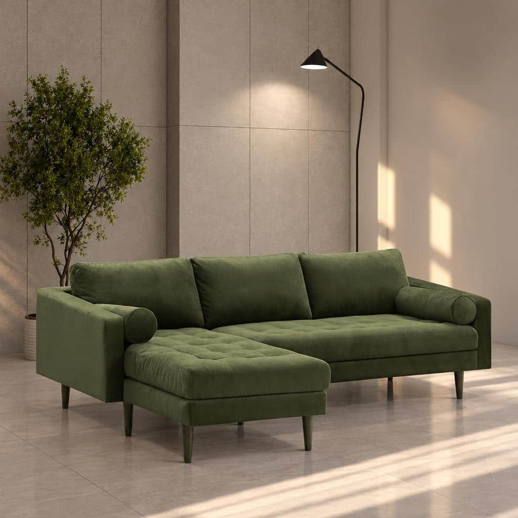 Zeno L Shape front view for modern L Shape living room furniture