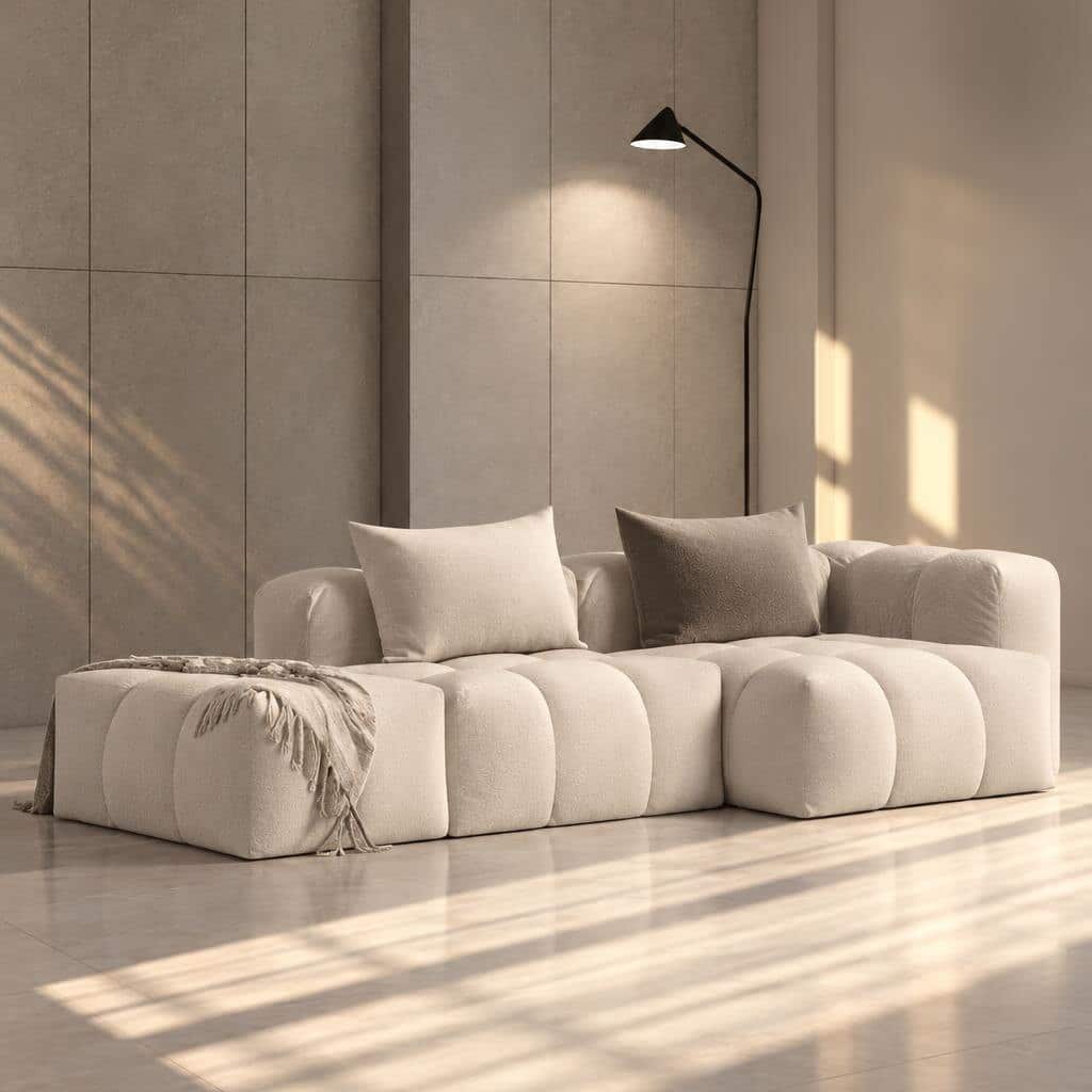 Haze L Shape front view for modern L Shape living room furniture