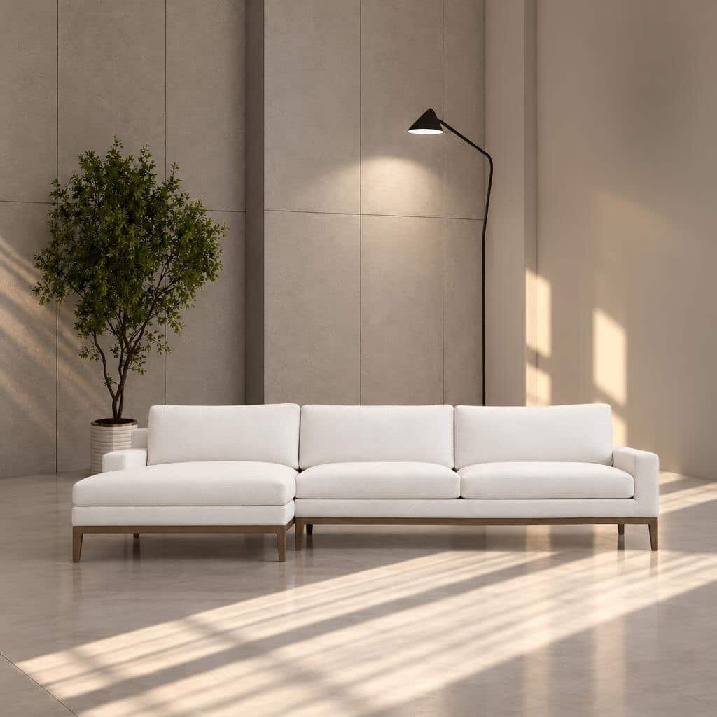 Locta L Shape front view for modern L Shape living room furniture