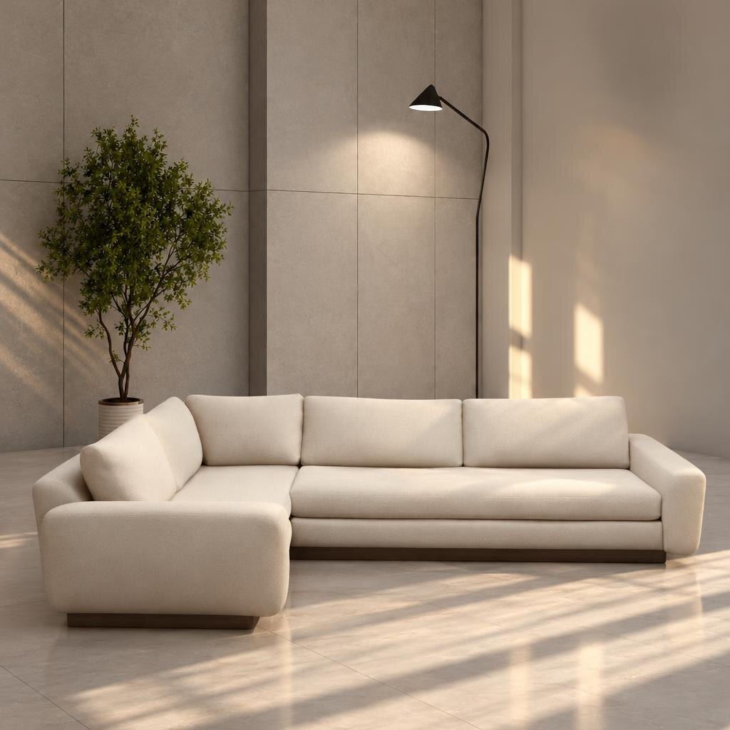 Nest L Shape front view for modern L Shape living room furniture