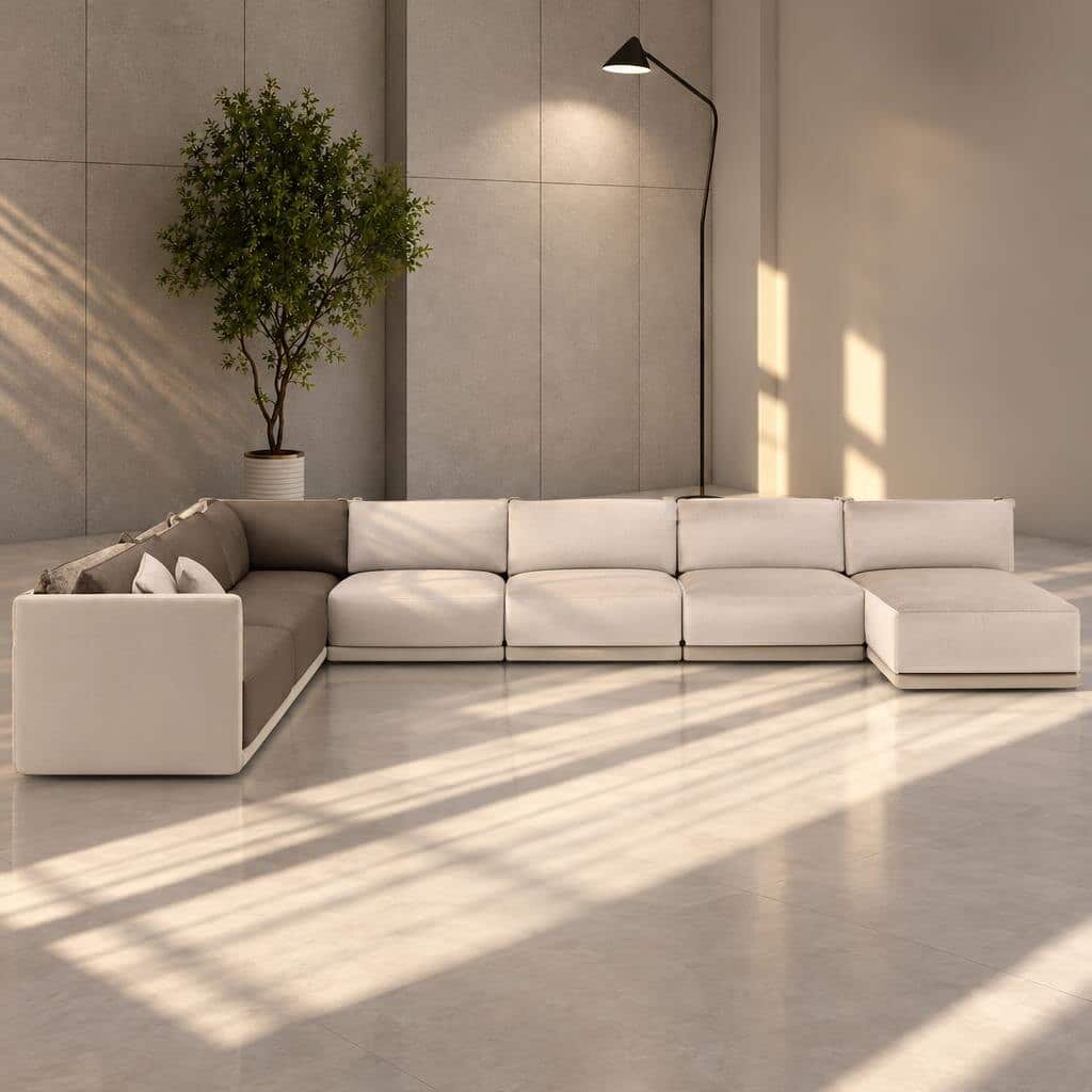 Merko L Shape front view for modern L Shape living room furniture