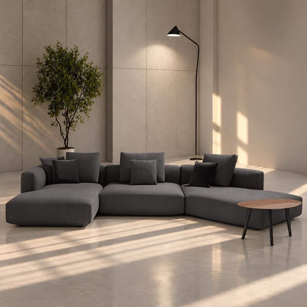Liten L Shape front view for modern L Shape living room furniture