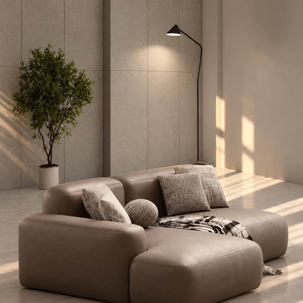 Krylo L Shape front view for modern L Shape living room furniture