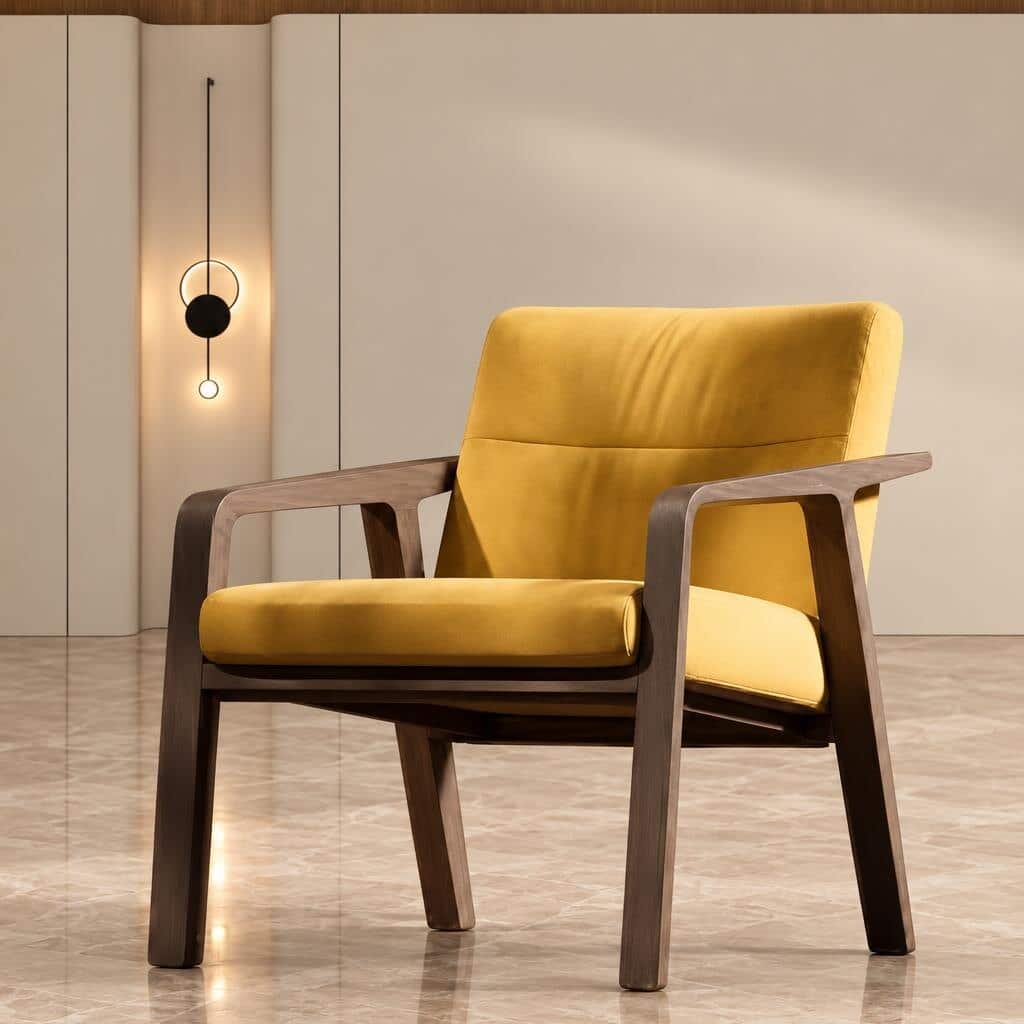 Arvix Living Chair lifestyle view for polished furniture displays