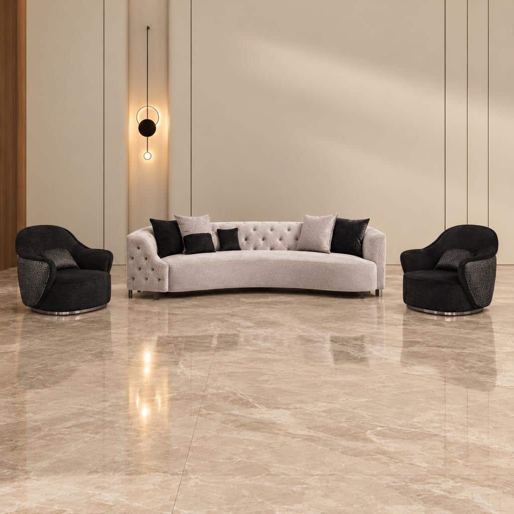 City Living Room Set display view for polished furniture presentation seating