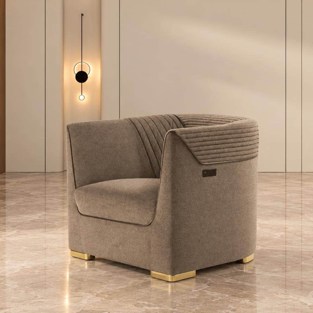 Silk Living Chair room view for coordinated room layouts