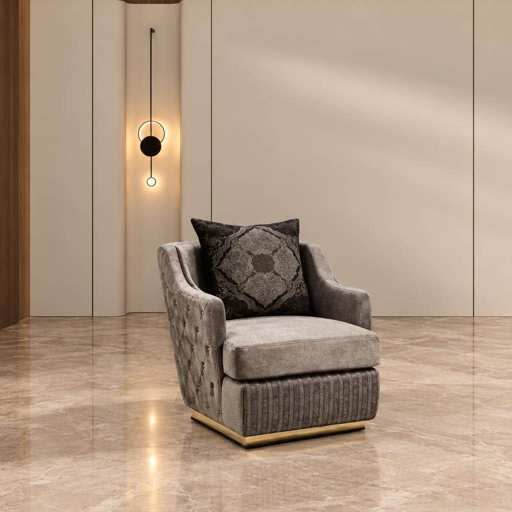 Ganna Living Chair front view for premium interior styling