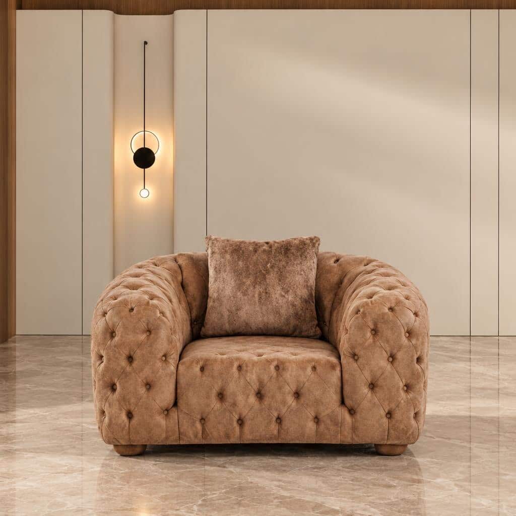 Fawn Living Room Set wide view for spacious living room furniture