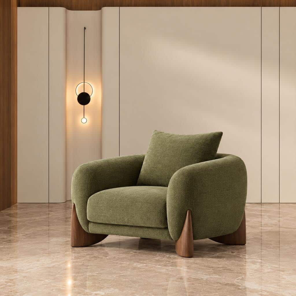 Laxo Living Chair front view for coordinated room layouts