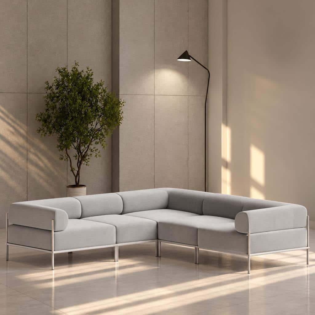 Pear L Shape front view for modern L Shape living room furniture