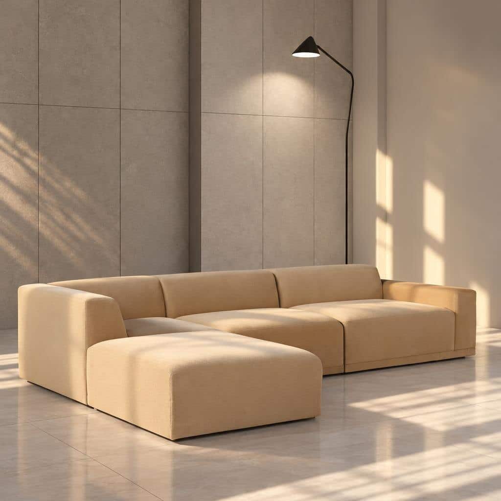 Kylox L Shape front view for modern L Shape living room furniture
