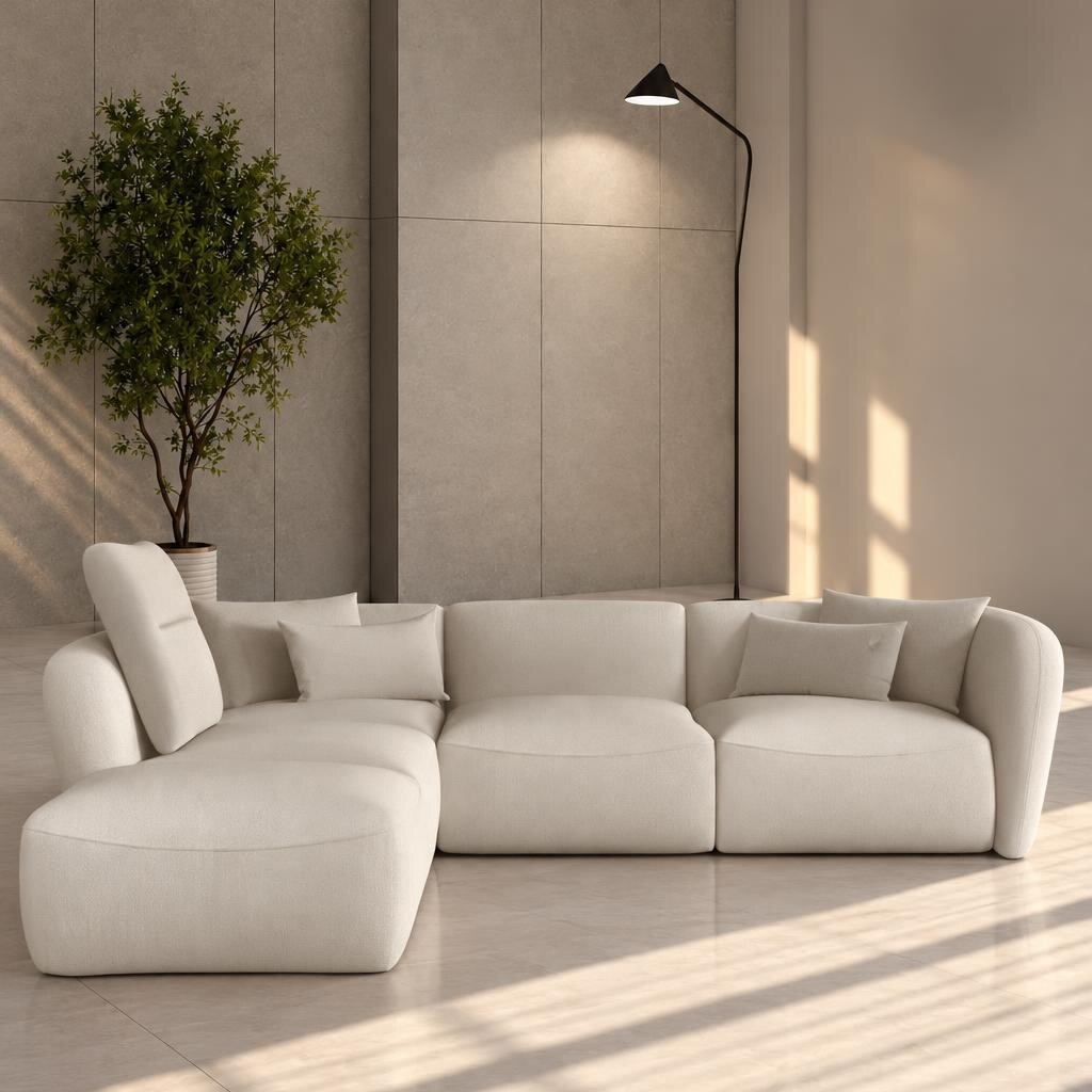 Sage L Shape front view for modern L Shape living room furniture