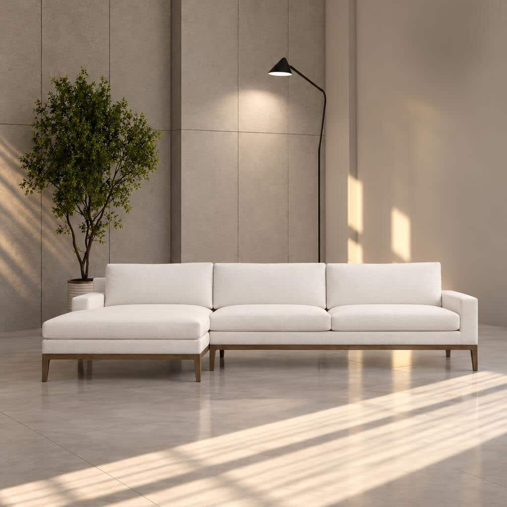 Locta L Shape front view for modern L Shape living room furniture