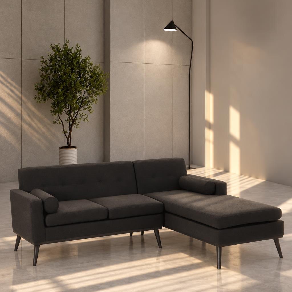 Sylon L Shape front view for modern L Shape living room furniture