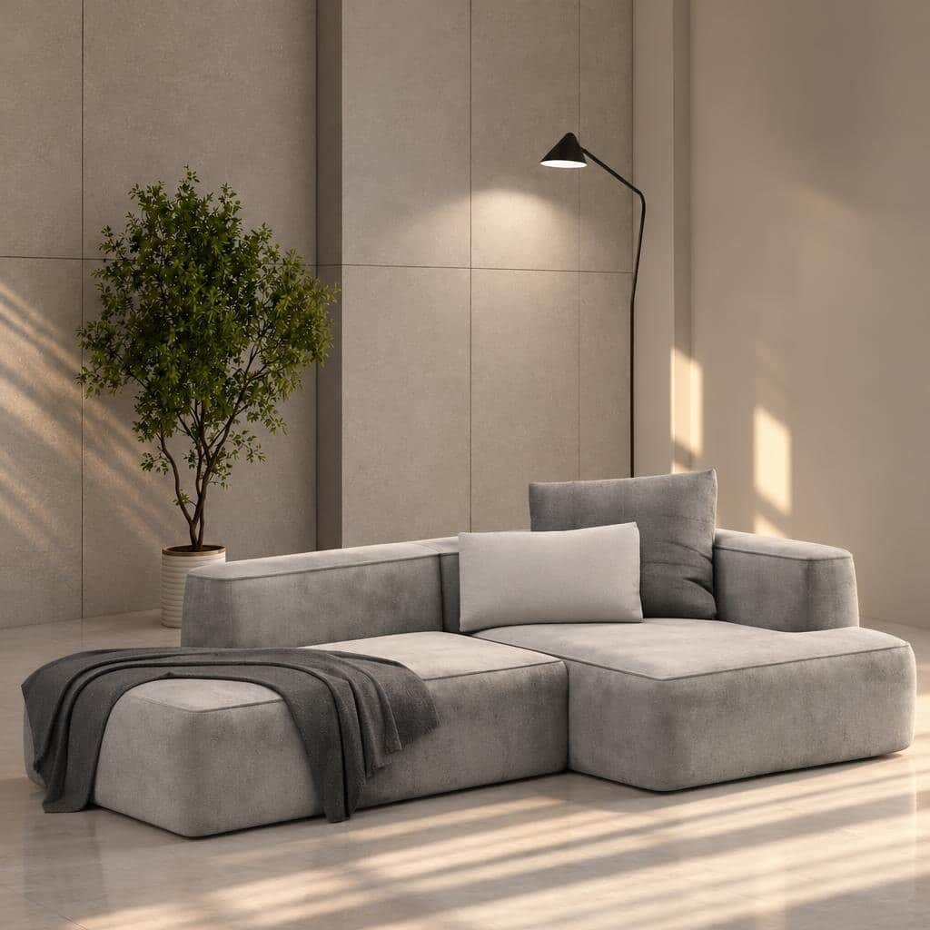 Tera L Shape front view for modern L Shape living room furniture