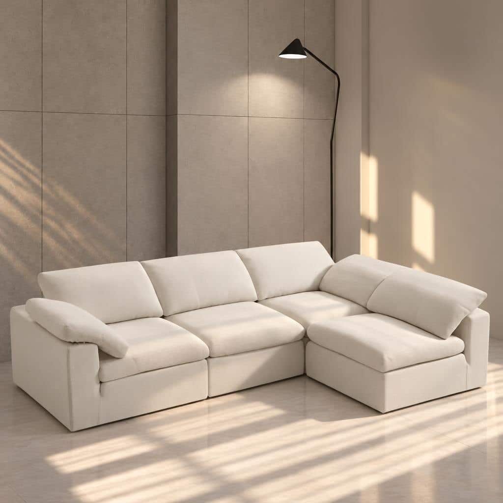Veno L Shape front view for modern L Shape living room furniture