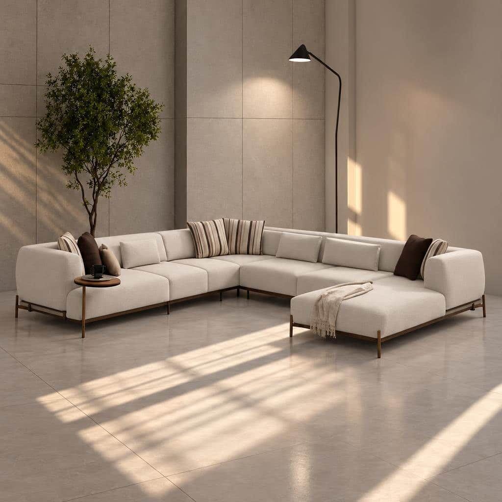 Grino L Shape L shaped sofa detail view for comfortable living spaces