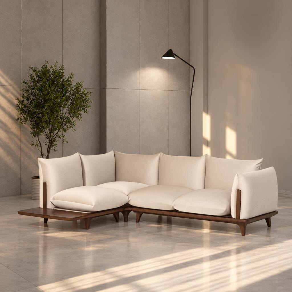 Orlen L Shape front view for modern L Shape living room furniture