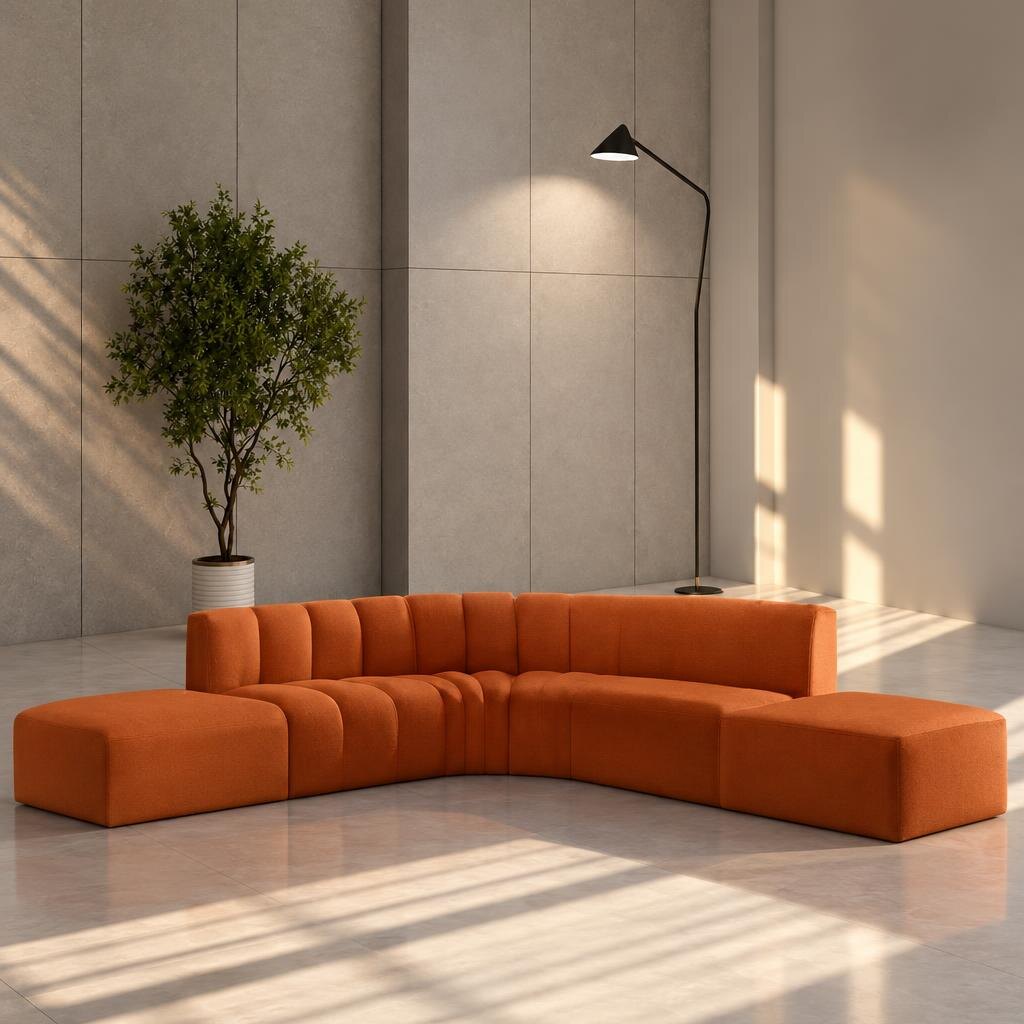 Nitre L Shape front view for modern L Shape living room furniture