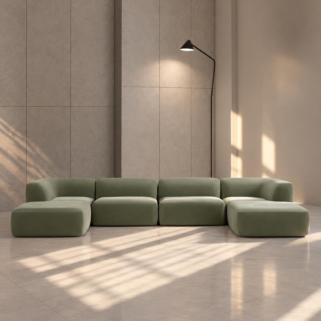 Mylen L Shape front view for modern L Shape living room furniture