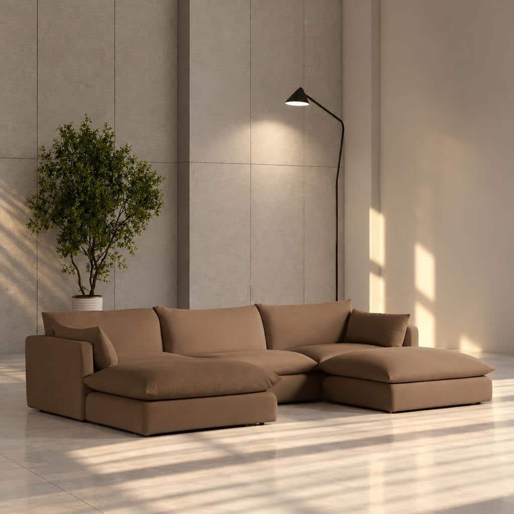 Lyrin L Shape front view for modern L Shape living room furniture