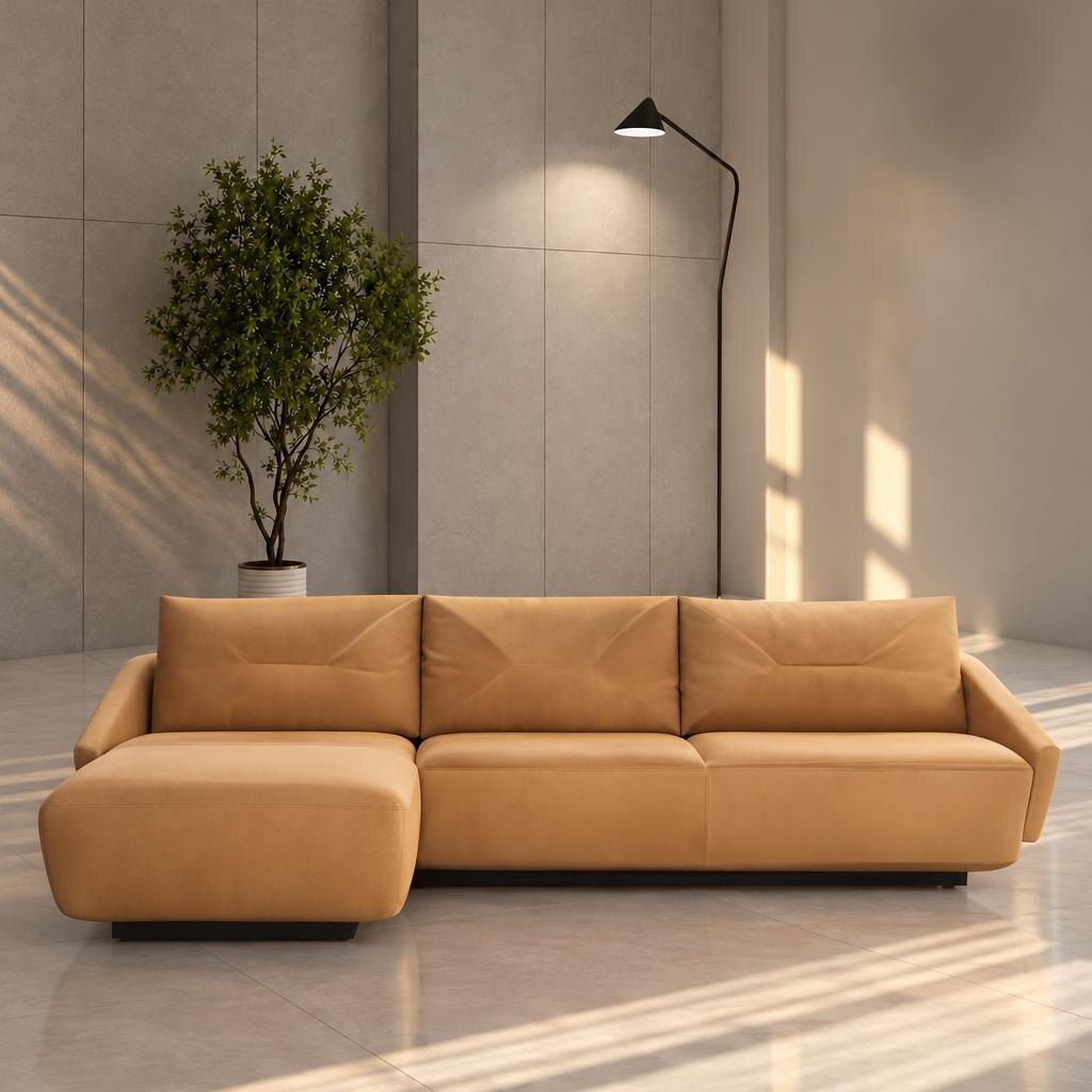 Sole L Shape front view for modern L Shape living room furniture