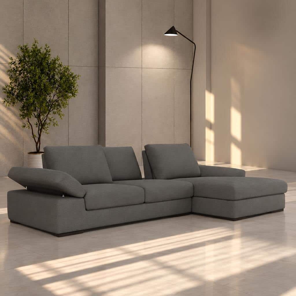 Sand L Shape front view for modern L Shape living room furniture