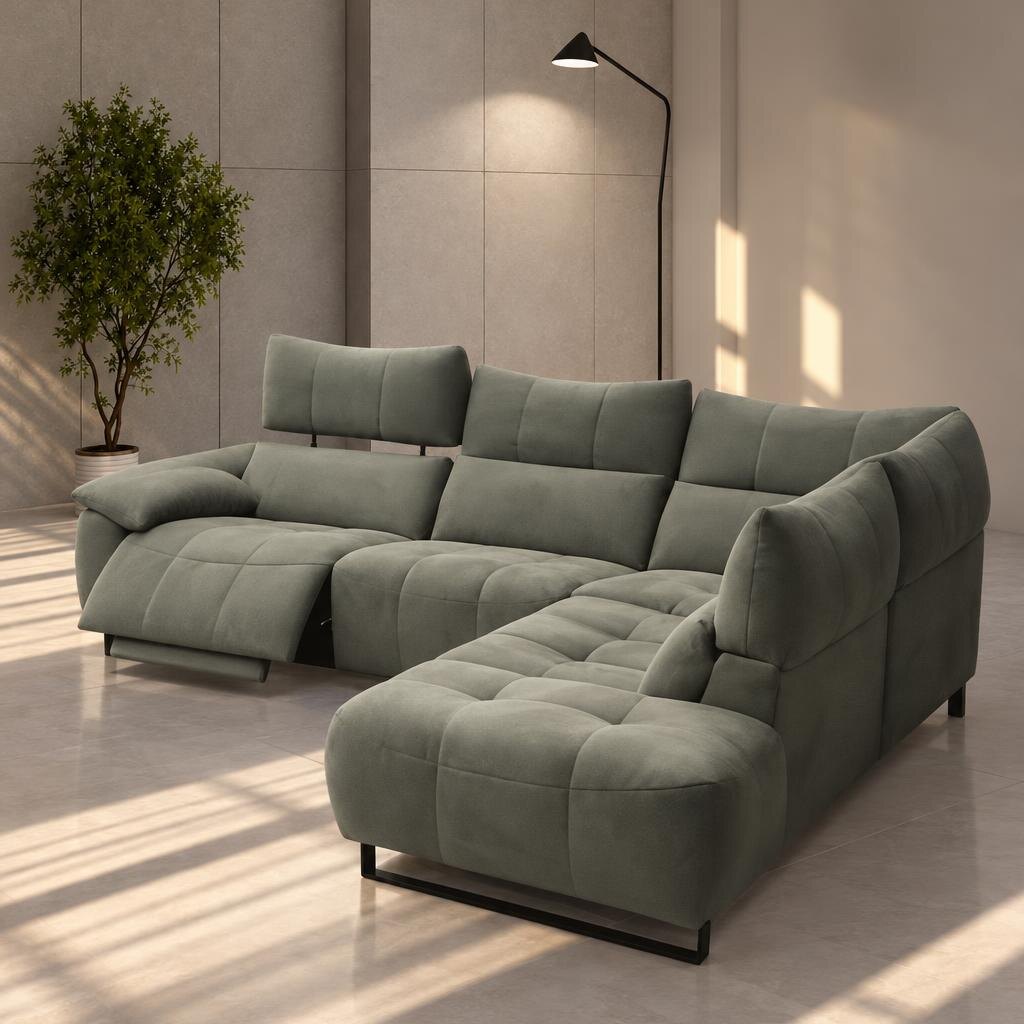 Qyron L Shape front view for modern L Shape living room furniture