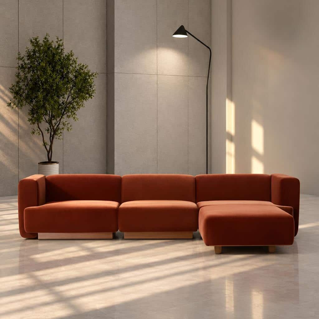 Kytor L Shape front view for modern L Shape living room furniture