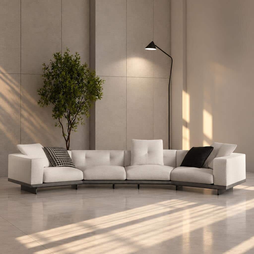 Sora L Shape front view for modern L Shape living room furniture