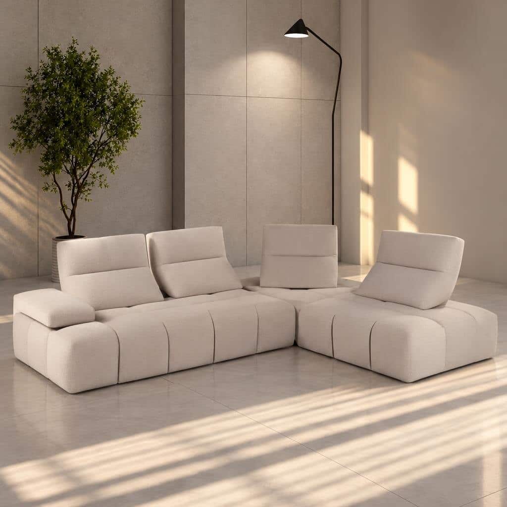 Leaf L Shape front view for modern L Shape living room furniture