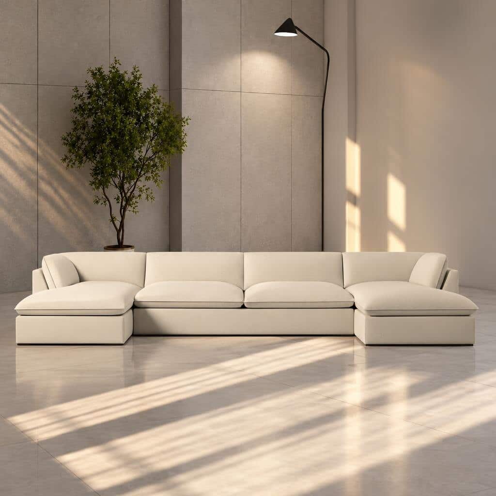 Rovin L Shape front view for modern L Shape living room furniture