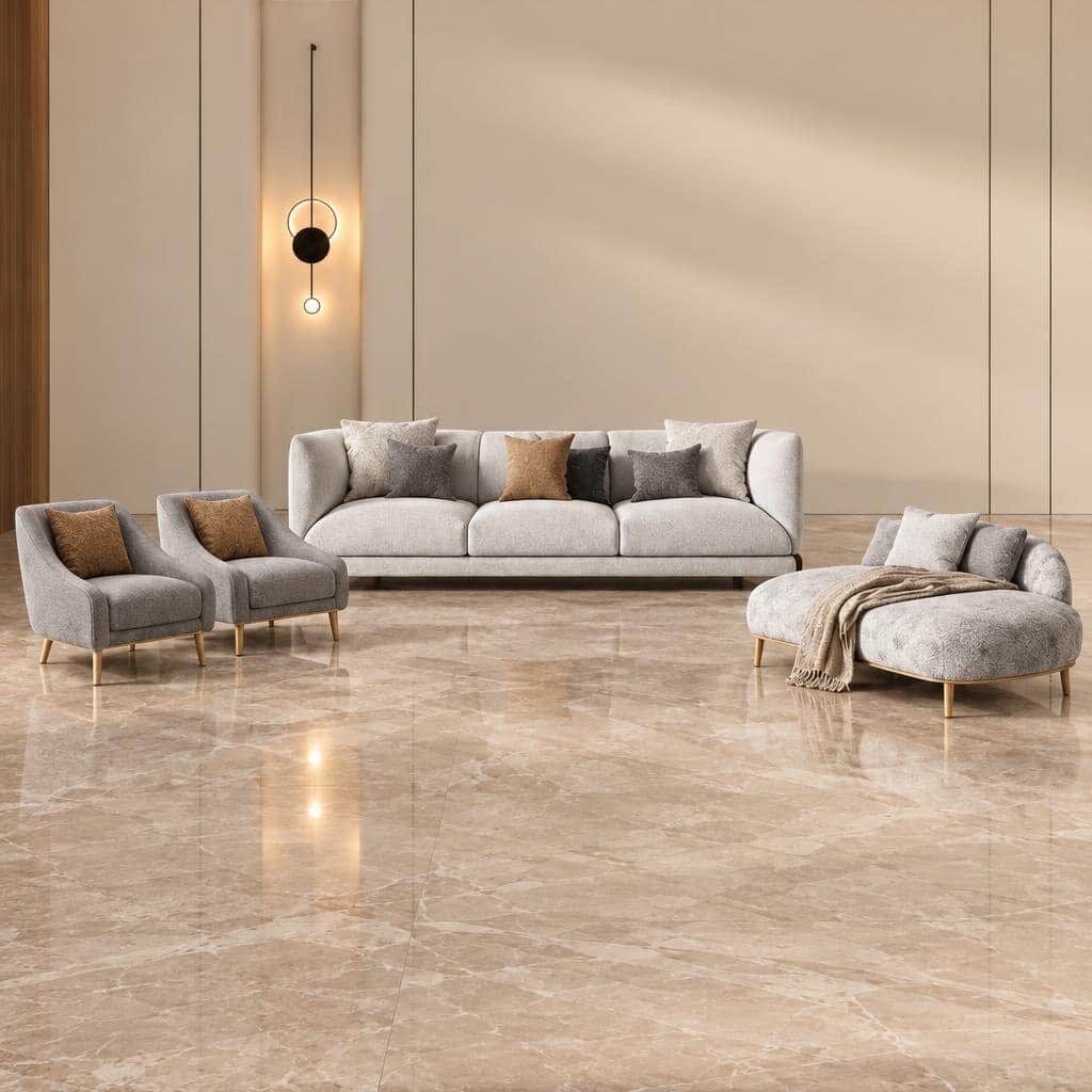 Earo Living Sofa display view for polished furniture presentation