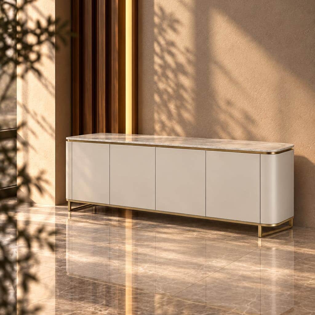 Kora Buffet displayed with a main display for elegant dining spaces